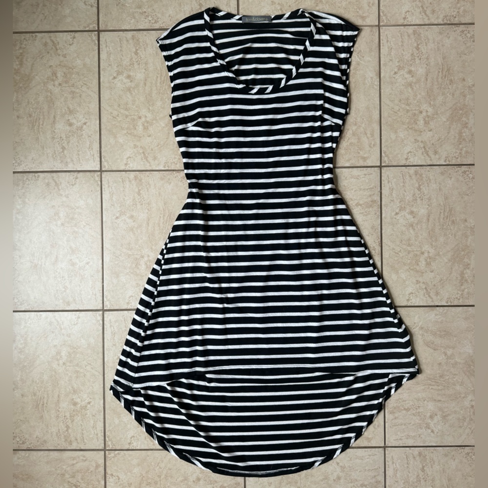 Finn & Clover Striped Open Back Jersey Knit Dress